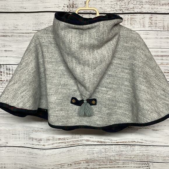 PIccolo Baby Reversible Hooded Poncho 9 m-2T Plaid - Picture 6 of 10